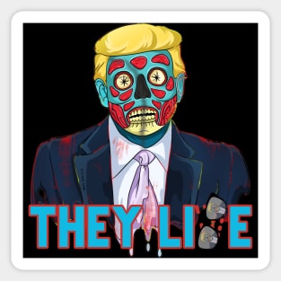 They Lie Trump Cartoon Zombie Sticker